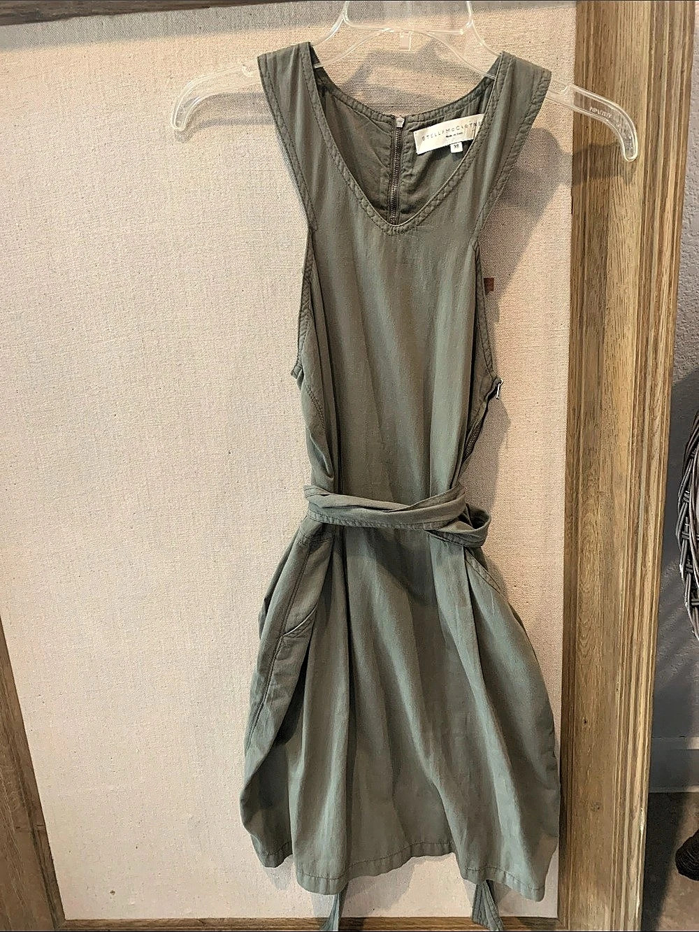 Stella McCartney Green Tie-Waist Mini Dress